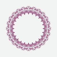 Decorative line art frame for design template. Elegant element for design in Eastern style, place for text. Golden outline floral border. Lace illustration for invitations and greeting cards vector