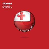 Tonga Flag 3D Buttons vector