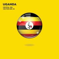 botones 3d de la bandera de uganda vector
