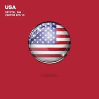 USA Flag 3D Buttons vector