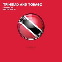 trinidad y tobago bandera botones 3d vector