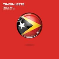 Timor-Leste Flag 3D Buttons vector