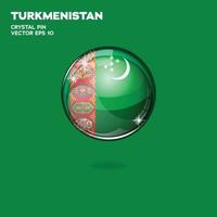 Turkmenistan Flag 3D Buttons