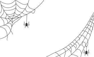 scary spider web background for banner template vector