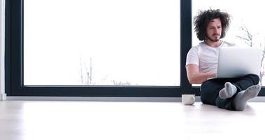 man enjoying relaxing lifestyle photo