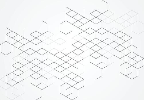banner de concepto de blockchain con poligonal geométrico abstracto con puntos y líneas de conexión. fondo de ciencia y tecnología. ilustración vectorial vector