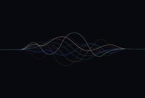 Wave lines flowing dynamic. Artificial intelligence deep learning visualization networks concept for AI, music, sound. Vector illustration