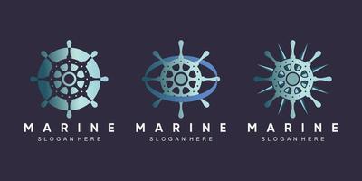 Set of anchor logo design bundle for sailor icon with creative concept Premium Vector