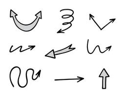 conjunto vectorial de flechas dibujadas a mano, elementos para la presentación vector