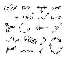 Vector set of hand drawn arrows, elements for presentation