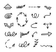 Vector set of hand drawn arrows, elements for presentation