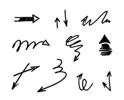 Vector set of hand drawn arrows, elements for presentation