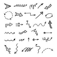 Vector set of hand drawn arrows, elements for presentation