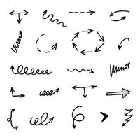 Vector set of hand drawn arrows, elements for presentation