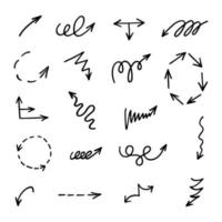 Vector set of hand drawn arrows, elements for presentation