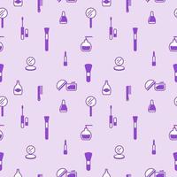 Seamless texture from cosmetics icons, pattern, abstract background, wallpaper vector