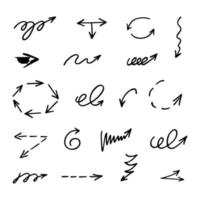 Vector set of hand drawn arrows, elements for presentation