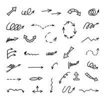 Vector set of hand drawn arrows, elements for presentation