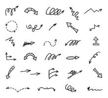 Vector set of hand drawn arrows, elements for presentation