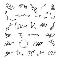 Vector set of hand drawn arrows, elements for presentation