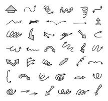 Vector set of hand drawn arrows, elements for presentation