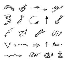 Vector set of hand drawn arrows, elements for presentation