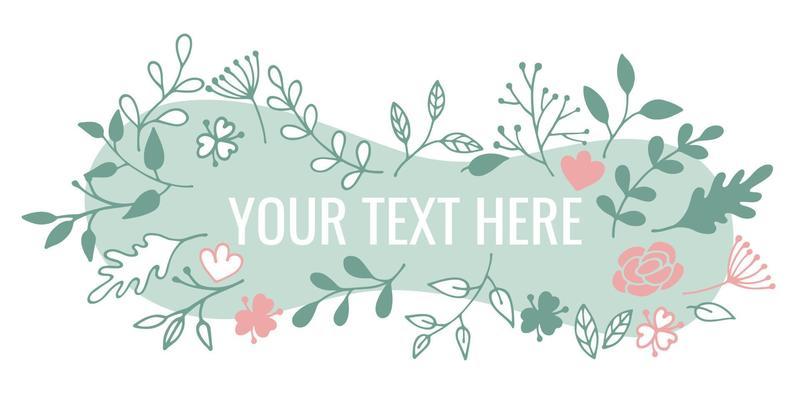 Banner of plants and flowers, floral background
