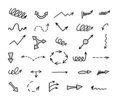 Vector set of hand drawn arrows, elements for presentation