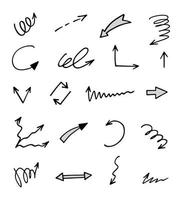 Vector set of hand drawn arrows, elements for presentation