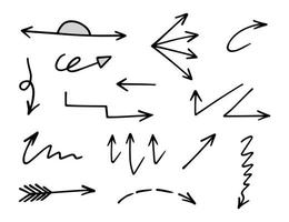 Vector set of hand drawn arrows, elements for presentation