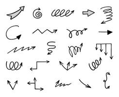 Vector set of hand drawn arrows, elements for presentation