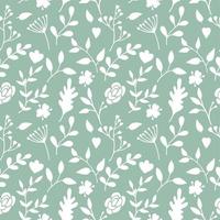 Vector seamless pattern from hand drawn floral elements, plants. Abstract background with flowers, leaves, branches. Trendy texture from cute doodle botanical elements, wallpaper