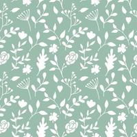 Vector seamless pattern from hand drawn floral elements, plants. Abstract background with flowers, leaves, branches. Trendy texture from cute doodle botanical elements, wallpaper