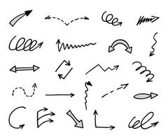 Vector set of hand drawn arrows, elements for presentation