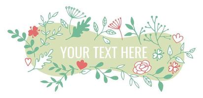 Banner of plants and flowers, floral background vector