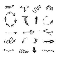 Vector set of hand drawn arrows, elements for presentation