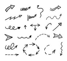 Vector set of hand drawn arrows, elements for presentation