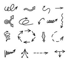 Vector set of hand drawn arrows, elements for presentation