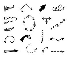 Vector set of hand drawn arrows, elements for presentation