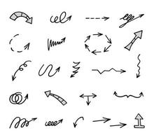 Vector set of hand drawn arrows, elements for presentation