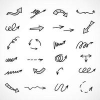 Vector set of hand drawn arrows, elements for presentation