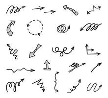 Vector set of hand drawn arrows, elements for presentation