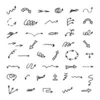 Vector set of hand drawn arrows, elements for presentation