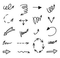 Vector set of hand drawn arrows, elements for presentation