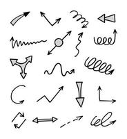 Vector set of hand drawn arrows, elements for presentation