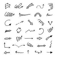 Vector set of hand drawn arrows, elements for presentation