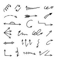 Vector set of hand drawn arrows, elements for presentation