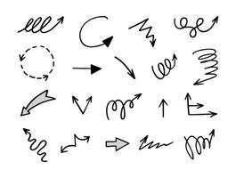 Vector set of hand drawn arrows, elements for presentation