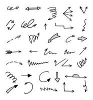 Vector set of hand drawn arrows, elements for presentation