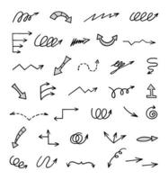 Vector set of hand drawn arrows, elements for presentation